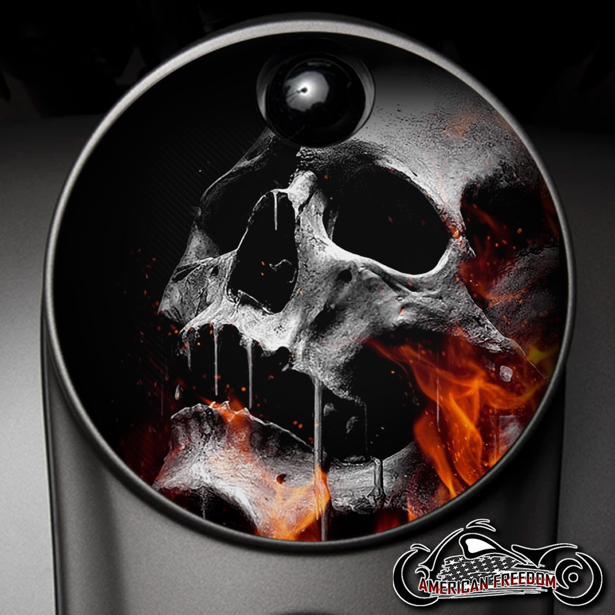 Custom Fuel Door - Flame Skull 2
